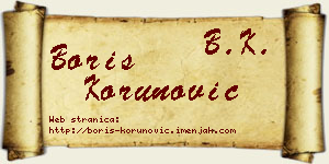 Boris Korunović vizit kartica